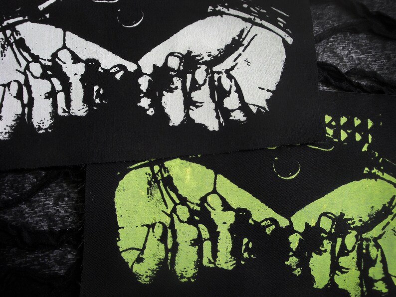 Syringe Screen print Sew-on Patch Fetish Goth Punk