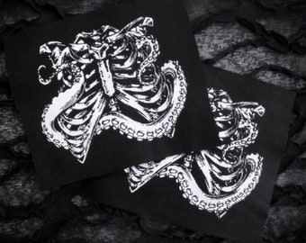 Ribcage with Tentacles Steampunk Goth Sew-on Patch