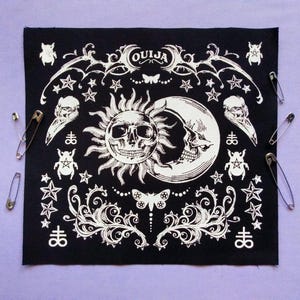 Naszywki na Halloween z motywem czaszek słońca i księżyca Ouija Steampunk