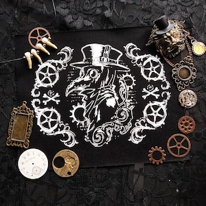 Plague Doctor & Gears Steampunk Halloween Sew-on Patches