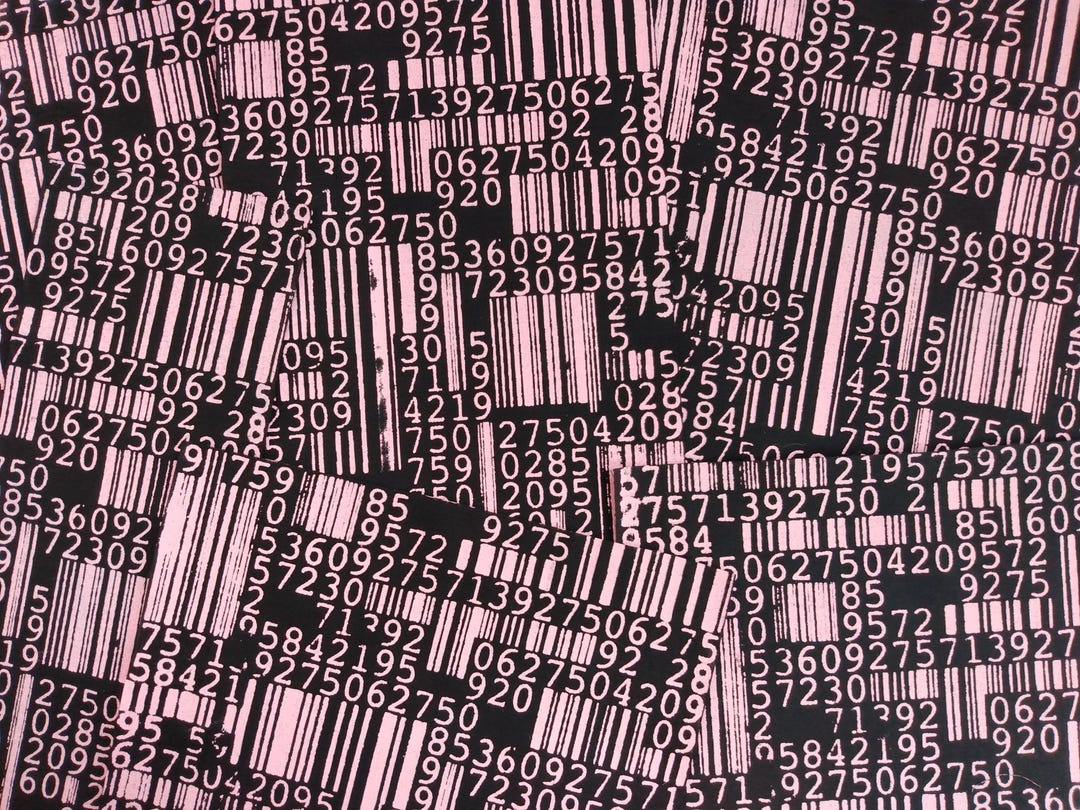 NEW! Original Barcodes Screenprinted Cyber Punk Fabric Scraps Pieces ...