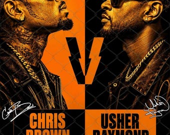 Usher Chris Brown Raymond and Brown R&B Tour 2026 PNG (Digital Download)