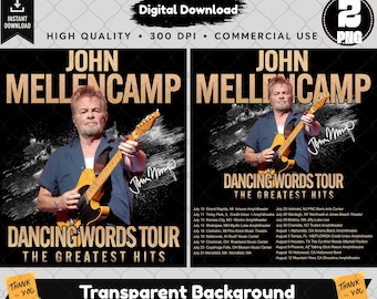 John Mellencamp Dancing Words Tour 2026 PNG (Digital Download)