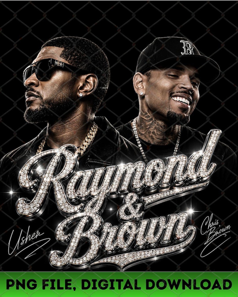 R&B Tour Vibes PNG, Usher Chris Brown Inspired Graphic, Raymond Brown Shirt Design, Retro Concert Tee, Music Sublimation Digital Download