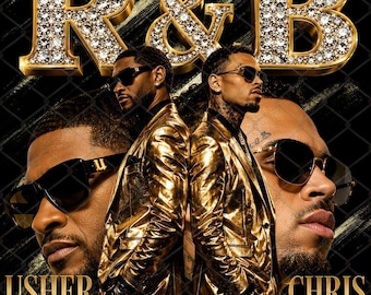 Usher Chris Brown Raymond and Brown R&B Tour 2026 PNG (Digital Download)