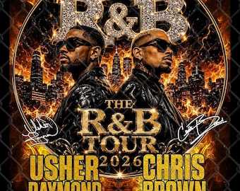 Usher Chris Brown Raymond Tour PNG, Retro Concert Graphic (Digital Download)