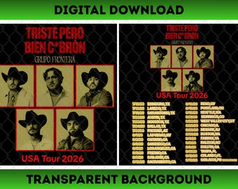 Grupo Frontera PNG, Mexican Band Tee Design (Instant Download