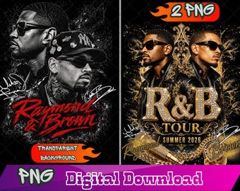 Usher Chris Brown Raymond 2 PNG File Tour 2026, Retro Concert Graphic (Digital Download)