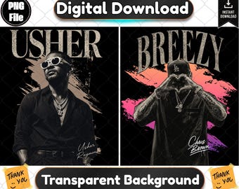 Usher Chris Brown Raymond 2 PNG File Tour 2026, Retro Concert Graphic (Digital Download)