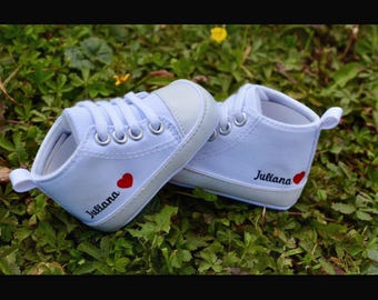 Scarpine personalizzate per neonati - Scarpe da ginnastica per neonati con nome - bambina o bambino
