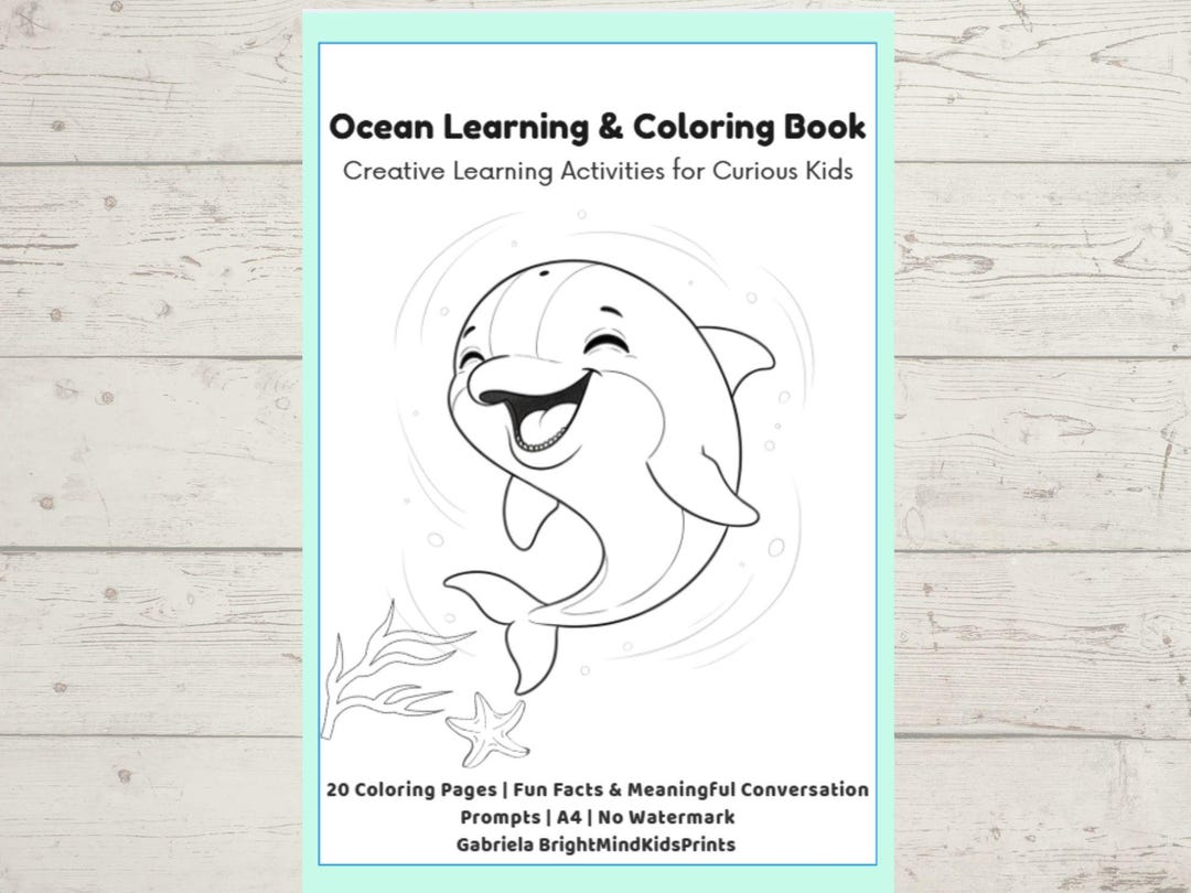 Ocean Animals Coloring Book | 20 Sea Life Pages (PDF Printable Activity ...