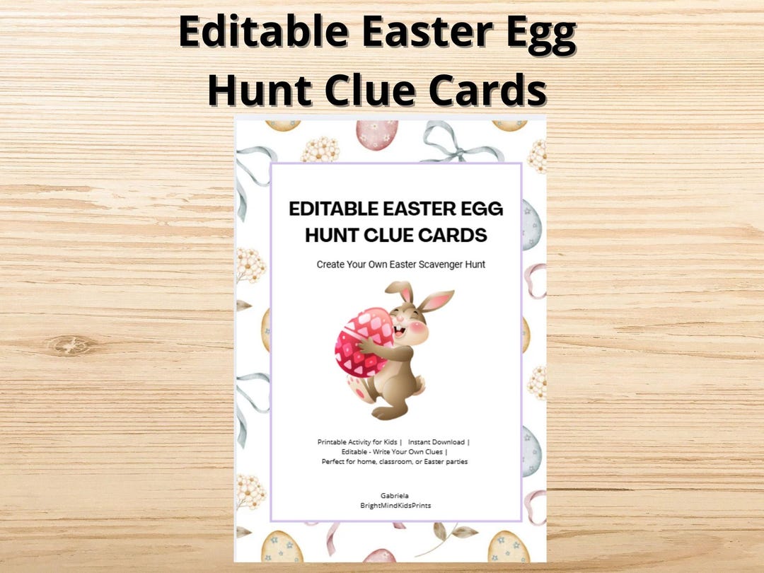 Editable Easter Egg Hunt Clue Cards | Printable Scavenger Hunt (instant ...