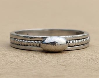 Anillo de esfera bañado en plata con elemento decorativo, bonito anillo de cuchara, anillo giratorio, anillo hecho a mano, regalo para ella, el mejor regalo.