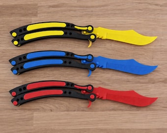 3D-geprint Balisong-mes – PLA-oefenmes met vlinder, veilig opklapbaar speelgoed
