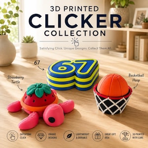 Clicker Collection 3D-utskriven | Tillfredsställande Click Desk Companion | Samlarfigurer | Interaktiva skrivbordstillbehör