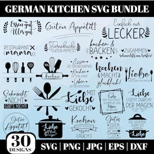 ドイツ料理SVGプロッターファイル - 料理SVGバンドル - シェフSVG - ドイツ料理の格言 - Cricut Silhouette Studio SVGプロッターファイル