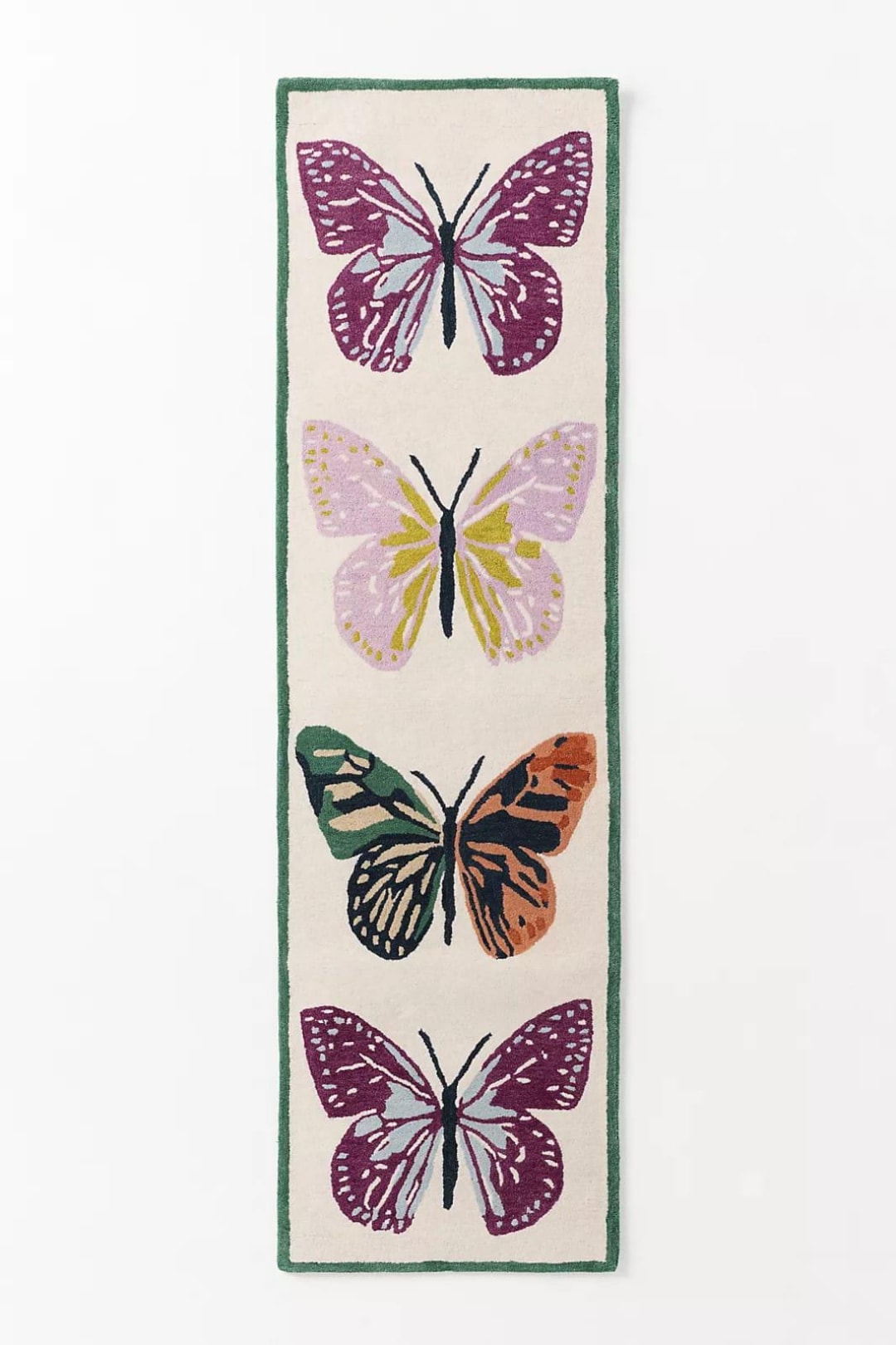 Butterfly Runner Rug Butterfly Runner Rug Hand Tufted New Zealand Wool Hallway Carpet Purple ...
