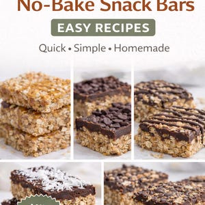 New....5 Healthy No Bake Snack Bars PDF | Easy Homemade Recipes | Mini Recipe Book | Instant Download