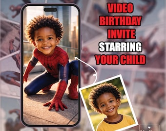 Custom Birthday Invitation Video, Boys Superhero Theme, Digital Download