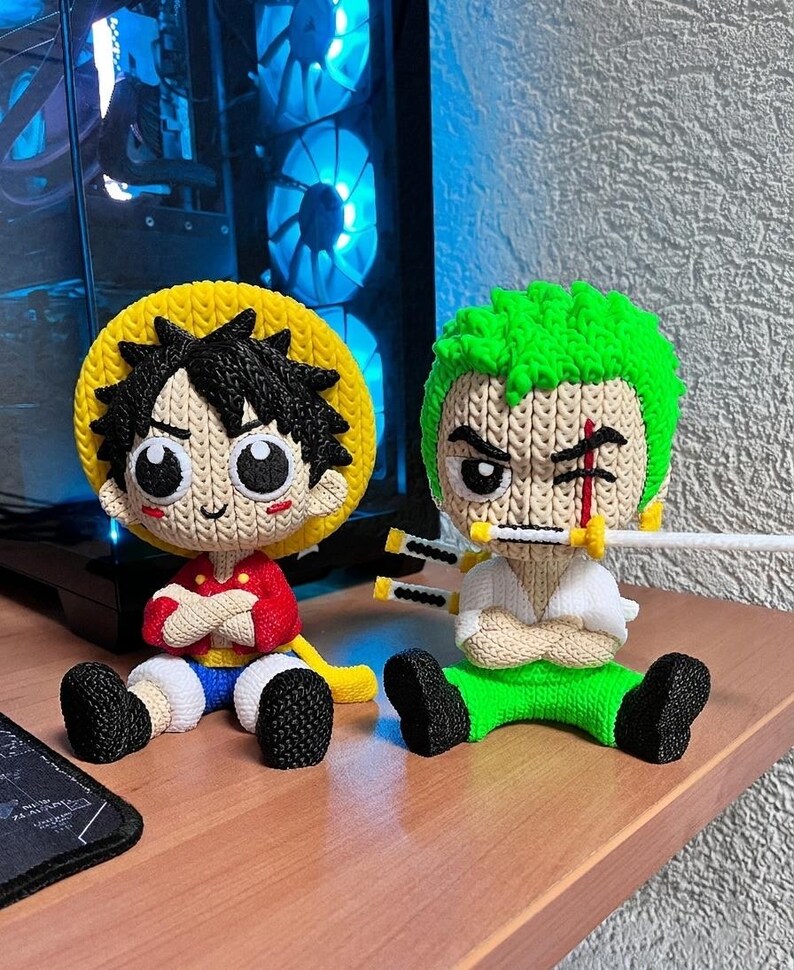 Monkey D. Luffy figure in 3D printed style made of PLA, 18 cm, One Piece, perfect decoration for collectors and otaku gift image 4