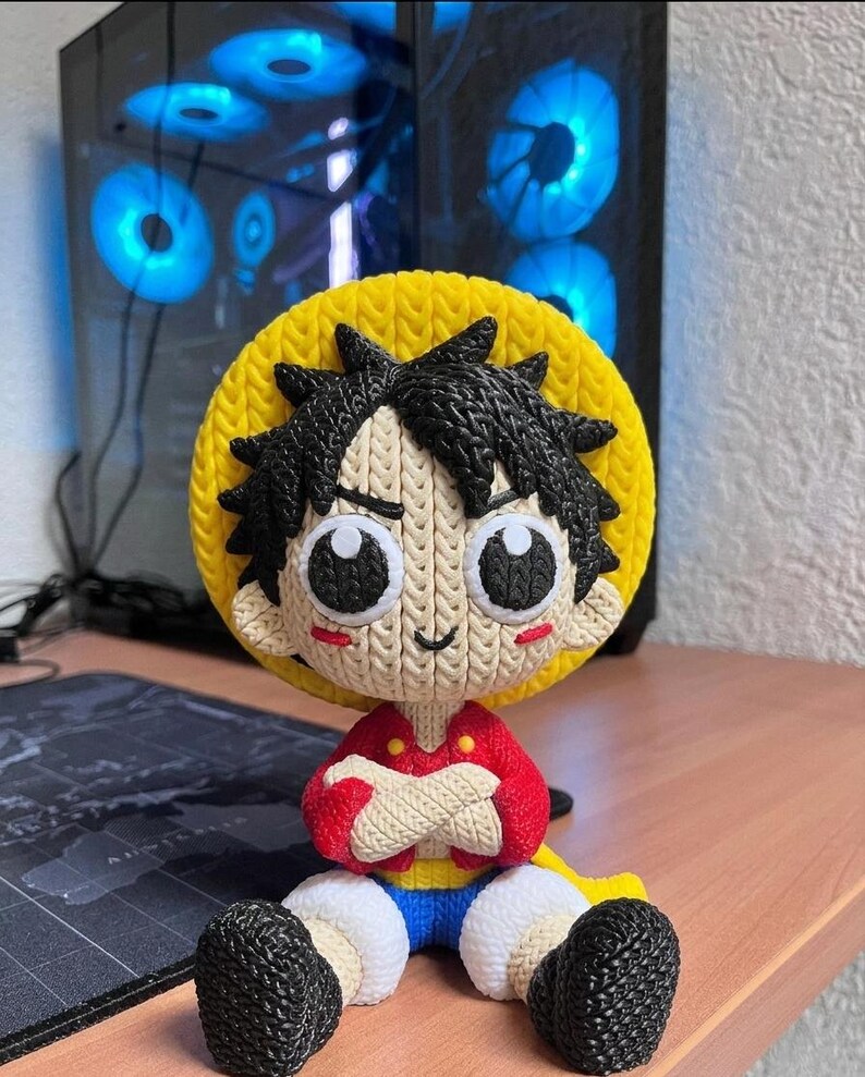 Monkey D. Luffy figure in 3D printed style made of PLA, 18 cm, One Piece, perfect decoration for collectors and otaku gift image 2