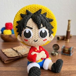 Monkey D. Luffy figure in 3D printed style made of PLA, 18 cm, One Piece, perfect decoration for collectors and otaku gift image 7