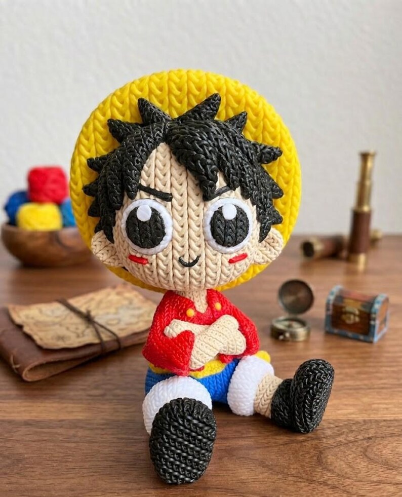 Monkey D. Luffy figure in 3D printed style made of PLA, 18 cm, One Piece, perfect decoration for collectors and otaku gift image 7