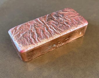 Hand-Cast Copper Bar (±500g) – Recycled Cable | Unique Mold Series | Multiple Weights Available