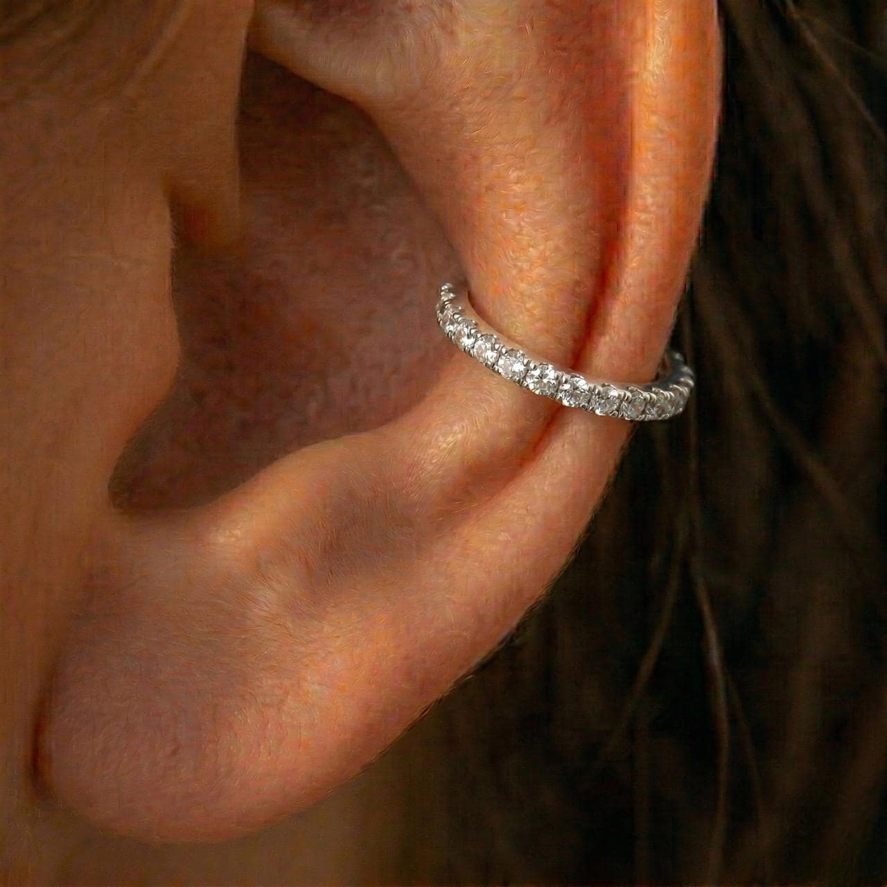 ✨Elegant Silver Crystal Ear Cuff Sexy Sparkles Elegant Angel Wing Ear Cuff Clip On Stud Wrap  main image 3