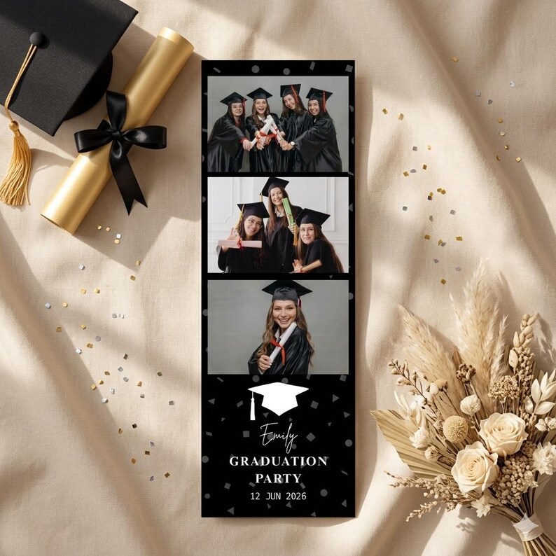 Graduation Photobooth Template | Digital Photo Strip Frame Design for ...