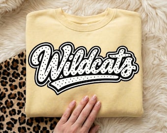 Wildcats PNG Lunares, Diseño de Camiseta de Mascota de los Wildcats, Espíritu Escolar PNG, Sublimación Día de Juego, Wildcats Mama PNG, Equipo Deportivo PNG