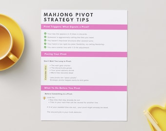Mahjong Pivot Strategy Handout // Mahjong Class Printable