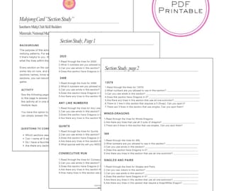American Mahjong Card Study Sections Worksheet
