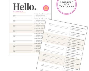 Mahjong Class Sign In Sheet // Email List // Editable File in Canva