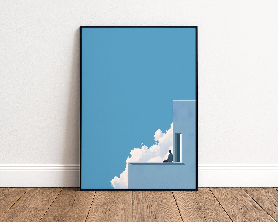 Window Scene Poster Minimalist Window Scene Poster – Scandinavian Mid Century Modern Wall ...