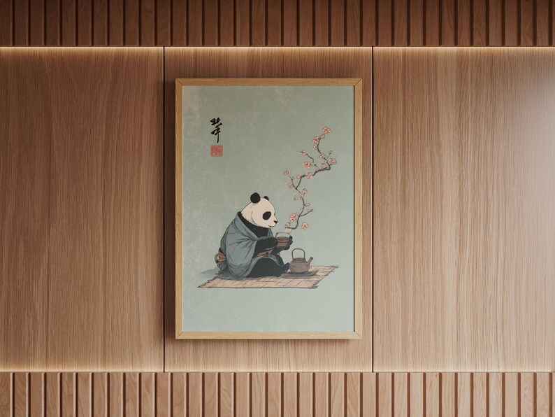 Vintage Panda Ukiyo-e Poster - Japanese Animal Wall Art - Etsy