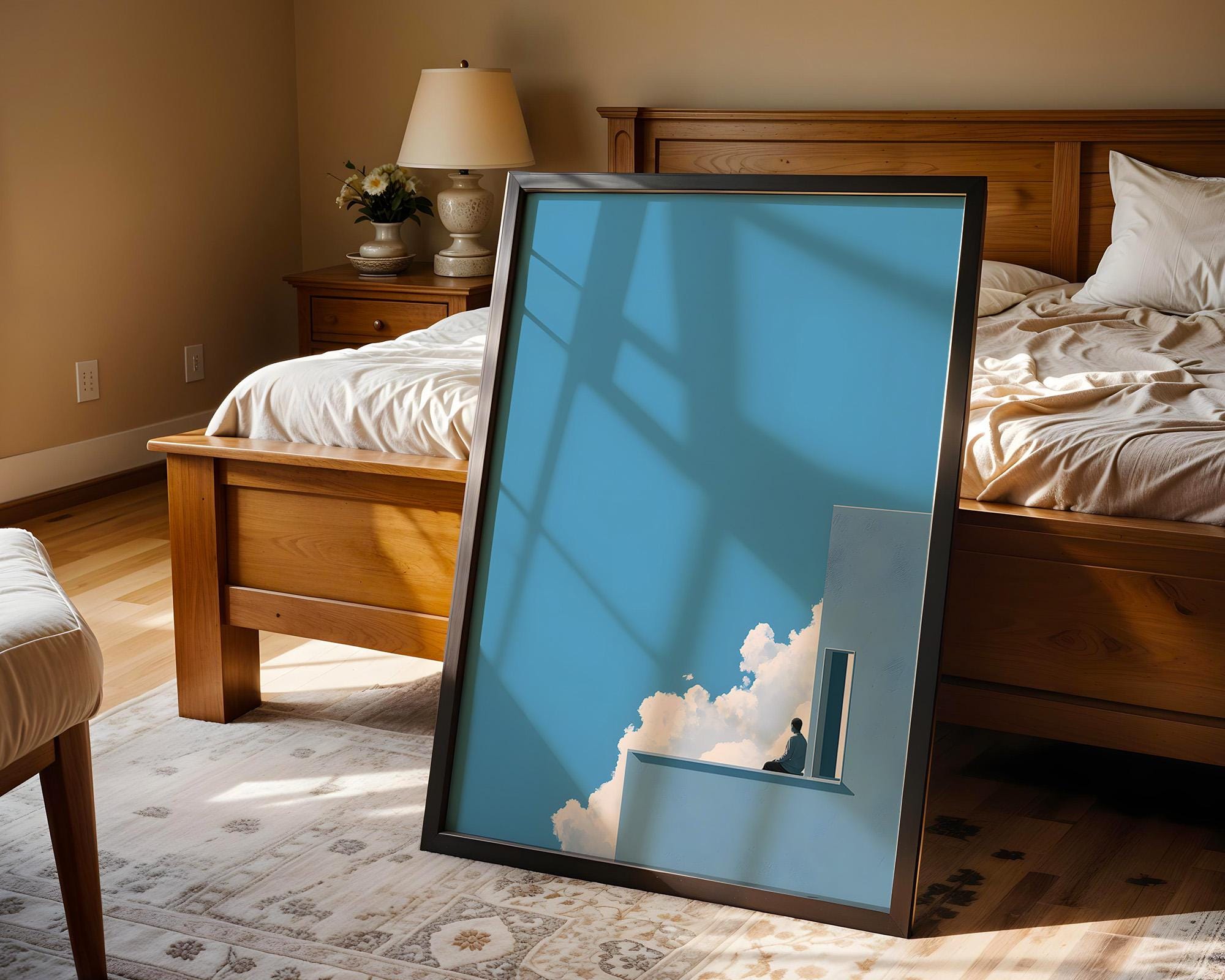 Window Scene Poster Minimalist Window Scene Poster – Scandinavian Mid Century Modern Wall ...