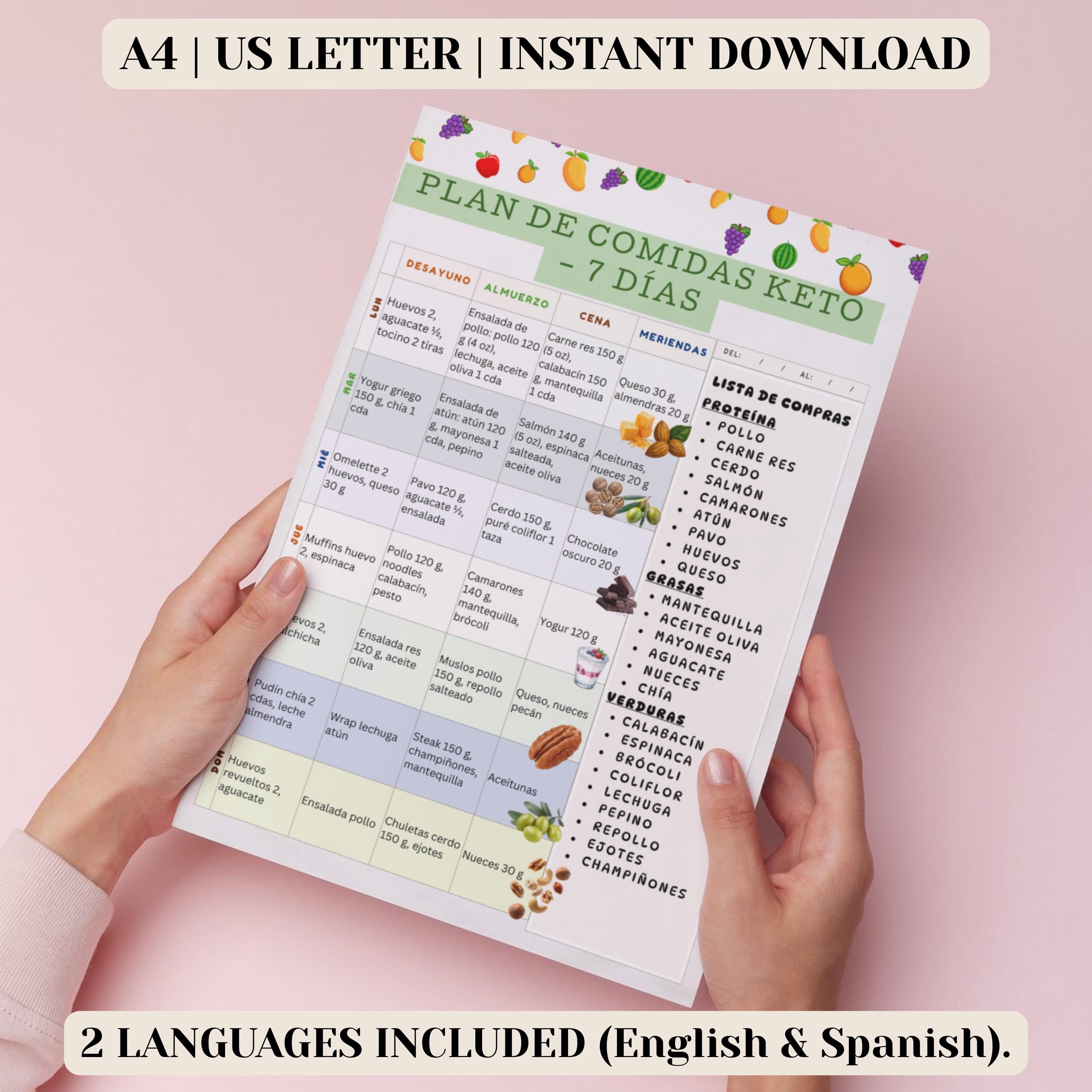 Keto 7 Day Meal Plan Printable, Low Carb Weekly Menu, Keto Diet Planner ...