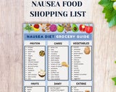 Nausea Grocery List Printable, What to Buy When Nauseous, Easy Digest Food Shopping List PDF English Spanish