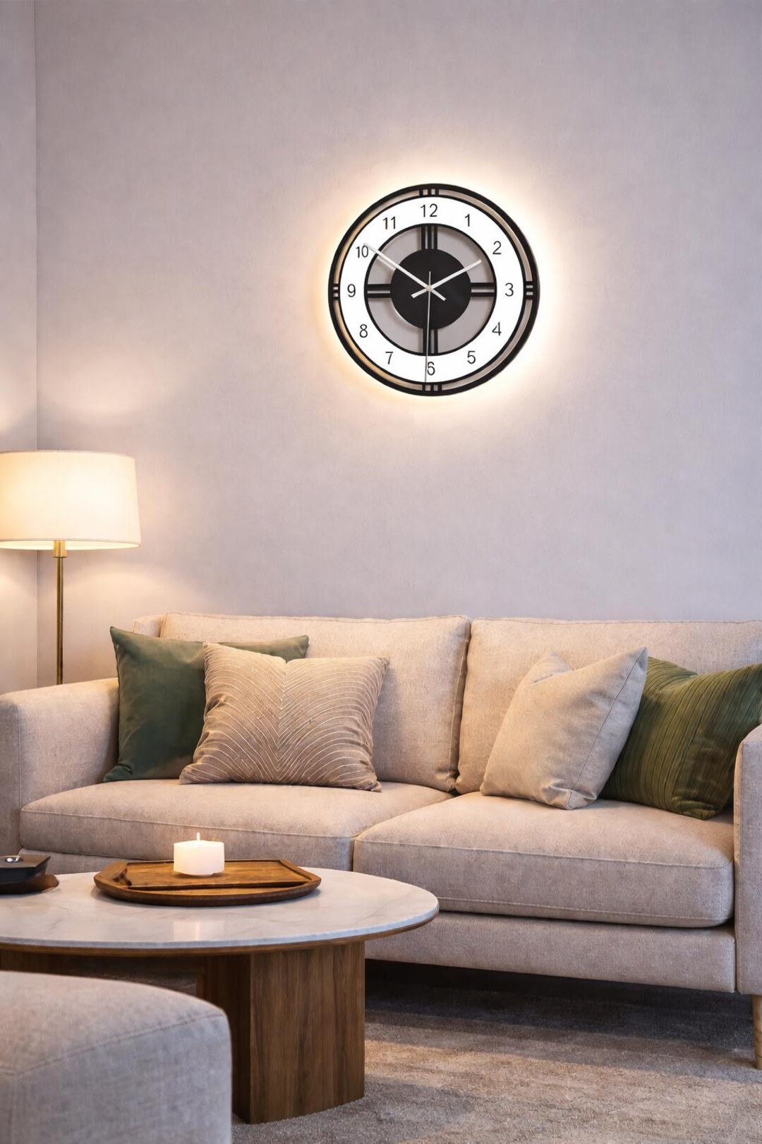 Modern LED Wall Clock – Silent, Battery Operated, 11-inch Acrylic - Etsy