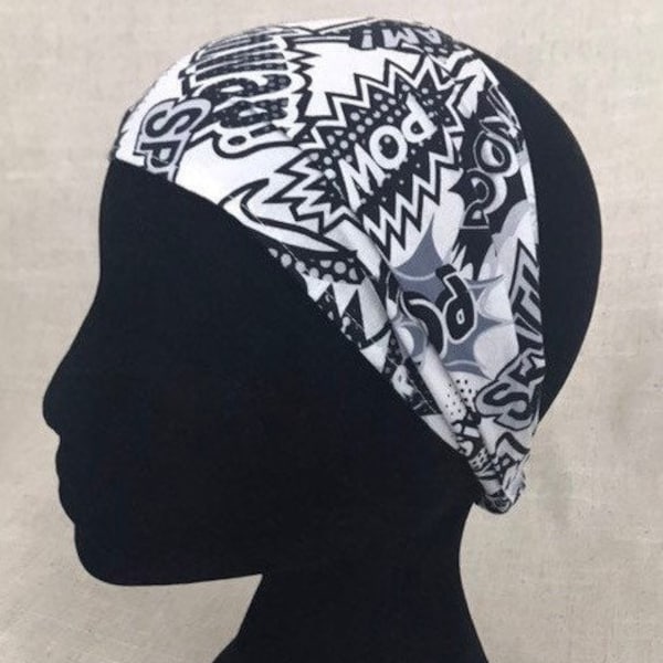 Cotton Fabric Fitness Headbands | Pop Art | Womens Headband Mens Bandana Wrap Gamer Hair Accessory Mens Headband Best Wide Headbands