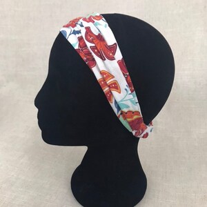 Boho Headband Red Medallion Cotton Fabric Headbands for Women Head Wrap Yoga Headband Floral Festival Pregnancy Activewear Fitnes image 5