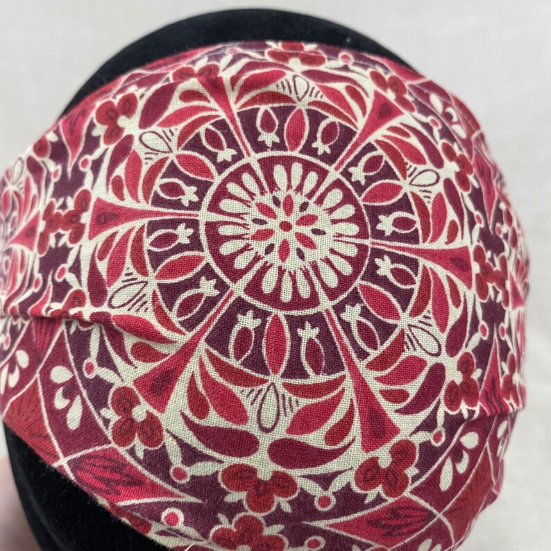 Boho Headband Red Medallion Cotton Fabric Headbands for Women Head Wrap Yoga Headband Floral Festival Pregnancy Activewear Fitnes image 2