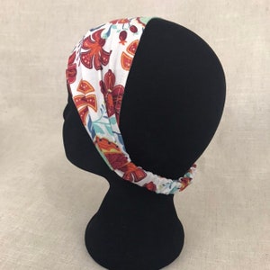 Boho Headband Red Medallion Cotton Fabric Headbands for Women Head Wrap Yoga Headband Floral Festival Pregnancy Activewear Fitnes image 3