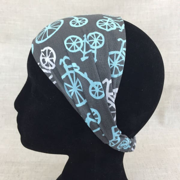 Bicycle Gifts | Grey Bicycles | Doctor Gift Yoga Headband Bandana Wrap Vintage Bicycles Womens Headband Yoga Headband Workout Best WIde