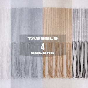 Semi Sheer Striped Fringe Curtains with Custom Size Options for Modern Living Rooms and Elegant Home Interiors