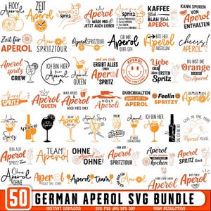 Pacchetto SVG Aperol tedesco, file SVG per plotter di bevande tedesche, frasi sul vino tedesco, SVG alcol, SVG vino, SVG tedesco, taglio per Cricut, Silhouette