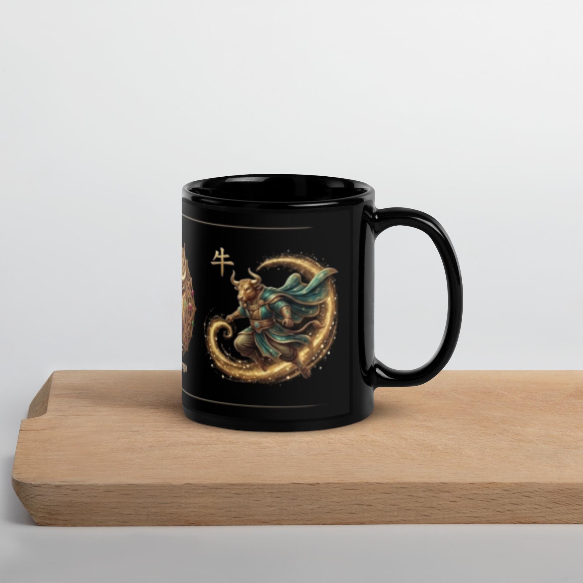 Ox 牛 — Chinese Zodiac Mug, Cyberpunk Black