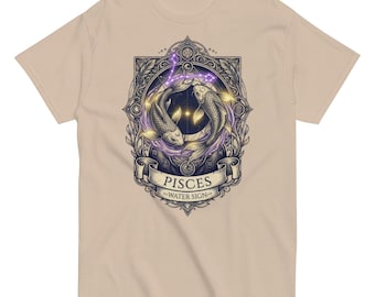 Fiskarna stjärntecken t-shirt, mystisk manga fisk grafisk t-shirt, astrologi vattentecken t-shirt, himmelsk drömtopp, esoterisk gåva