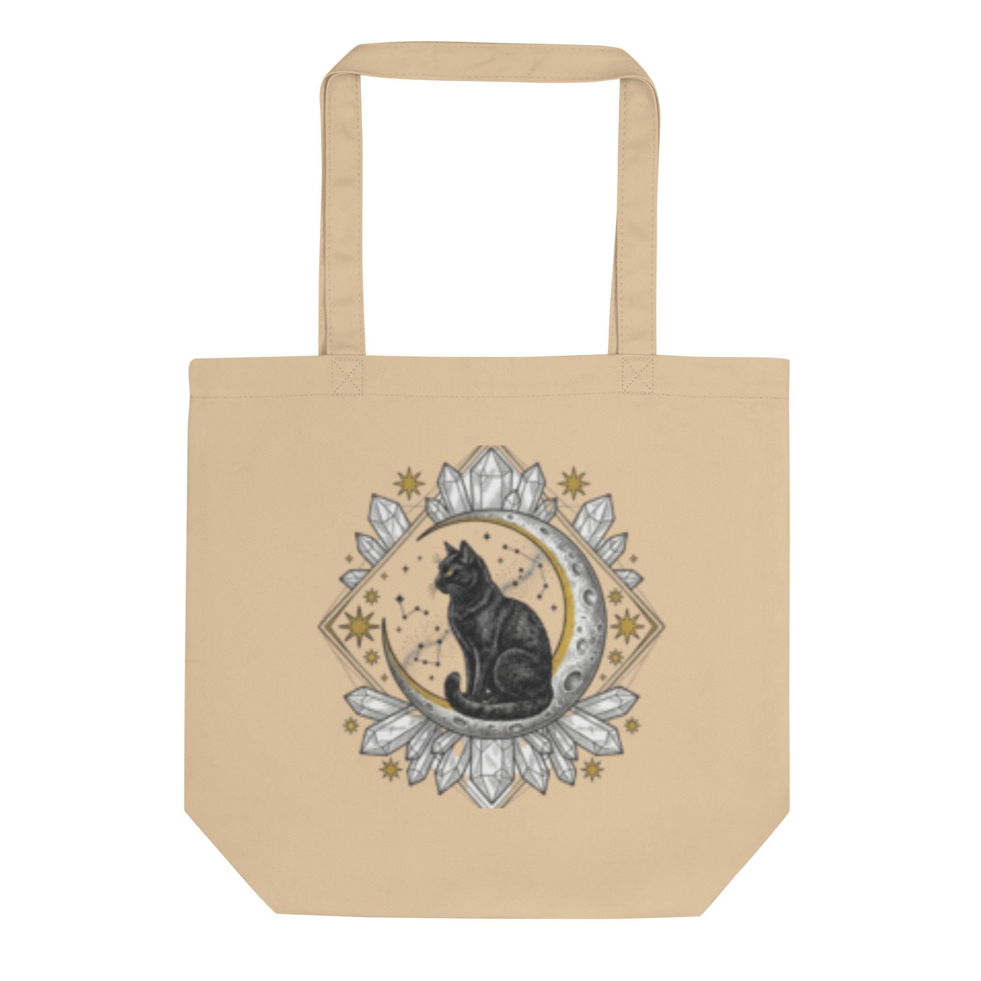 Celestial Black Cat — Mystic Manga Tote Bag